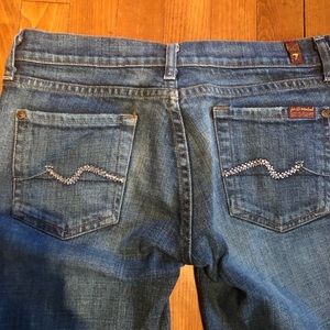 7 for all Mankind bootcut jean & pink crystal, 27